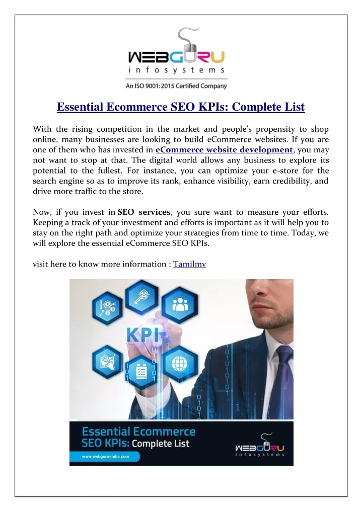 essential ecommerce seo kpis complete list with