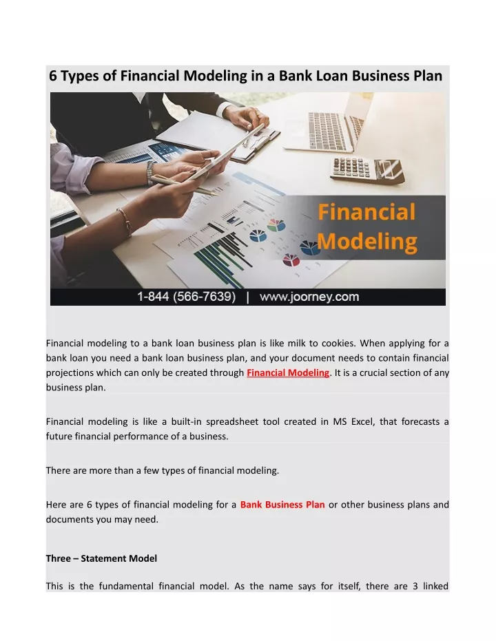 6 types of financial modeling in a bank loan