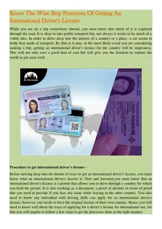 know the wise step processes of getting an know
