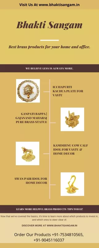 Bhakti Sangam : Best Brass Products For Your Home And Office