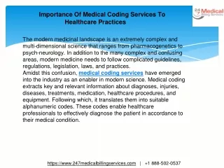 importance of medical coding services