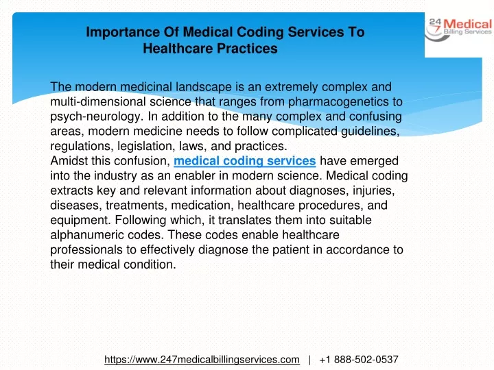 importance of medical coding services