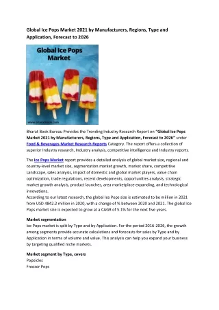 global ice pops market 2021 by manufacturers