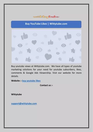 buy youtube likes wittytube com