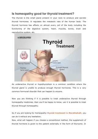 Is homeopathy good for thyroid treatment