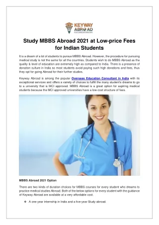 Study MBBS Abroad 2021 at Low-price Fees for Indian Students