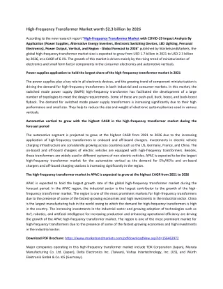 high frequency transformer market worth