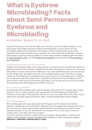 What is Eyebrow Microblading Facts about Semi-Permanent Eyebrow and Microblading