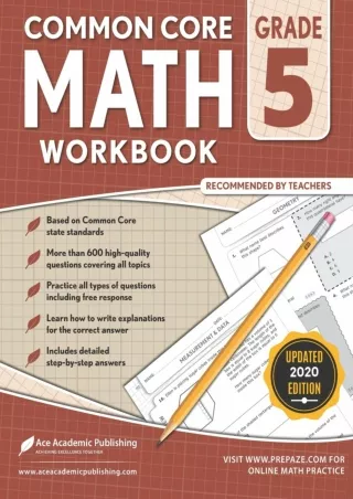 READ 5th grade Math Workbook CommonCore Math Workbook
