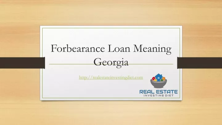 forbearance loan meaning georgia