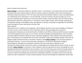 botox cosmetic and clinical uses