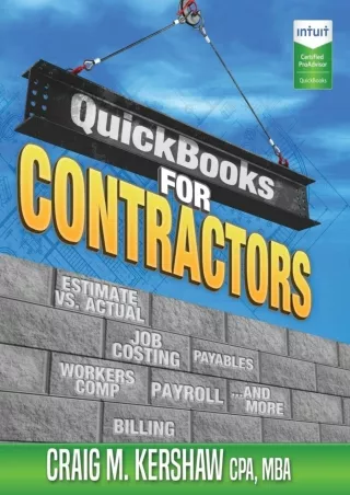 EPUB QuickBooks for Contractors QuickBooks How to Guides for Professionals