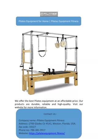 Pilates Equipment for Home | Pilates Equipment Fitness