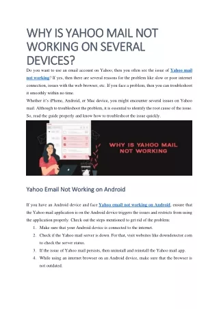 why is yahoo mail not why is yahoo mail