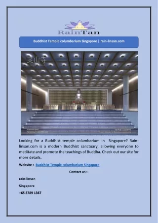 Buddhist Temple columbarium Singapore | rain-linsan.com