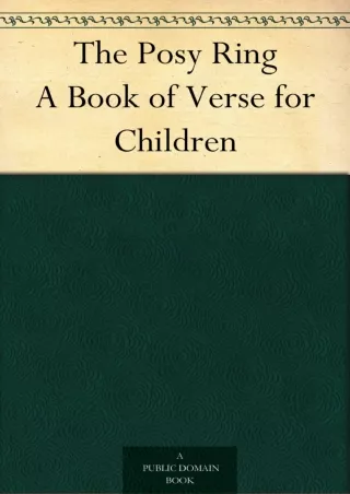 EBOOK The Posy Ring A Book of Verse for Children
