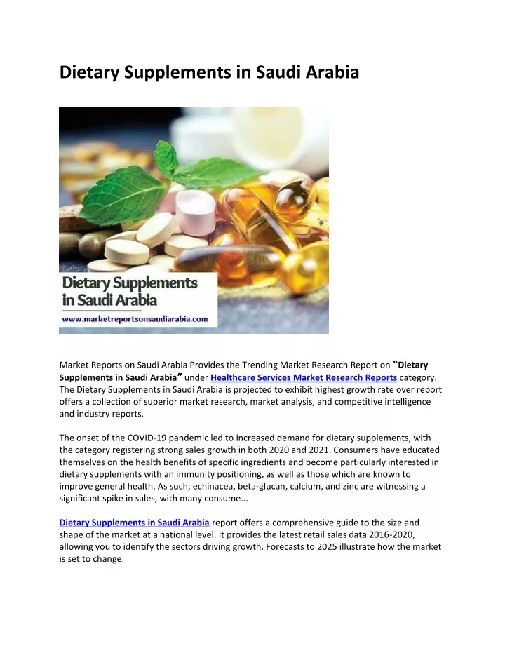 dietary supplements in saudi arabia