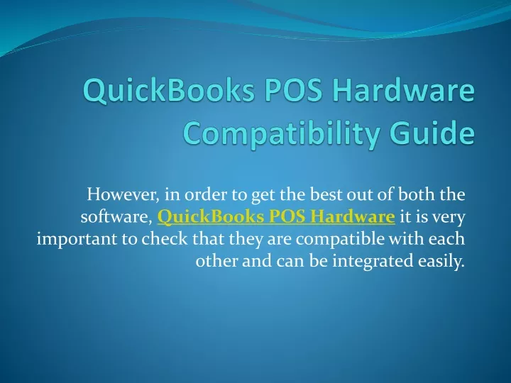 quickbooks pos hardware compatibility guide