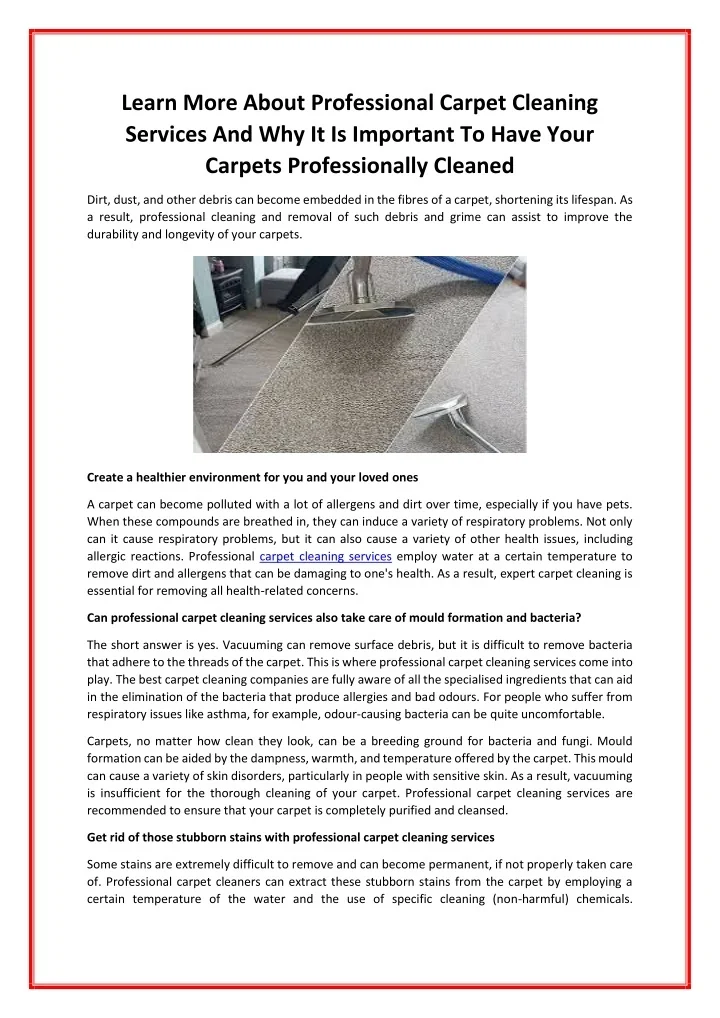 PPT - Learn More About Professional Carpet Cleaning Services And Why It ...