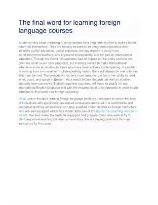 top IELTS coaching centres in Kerala - Google Docs