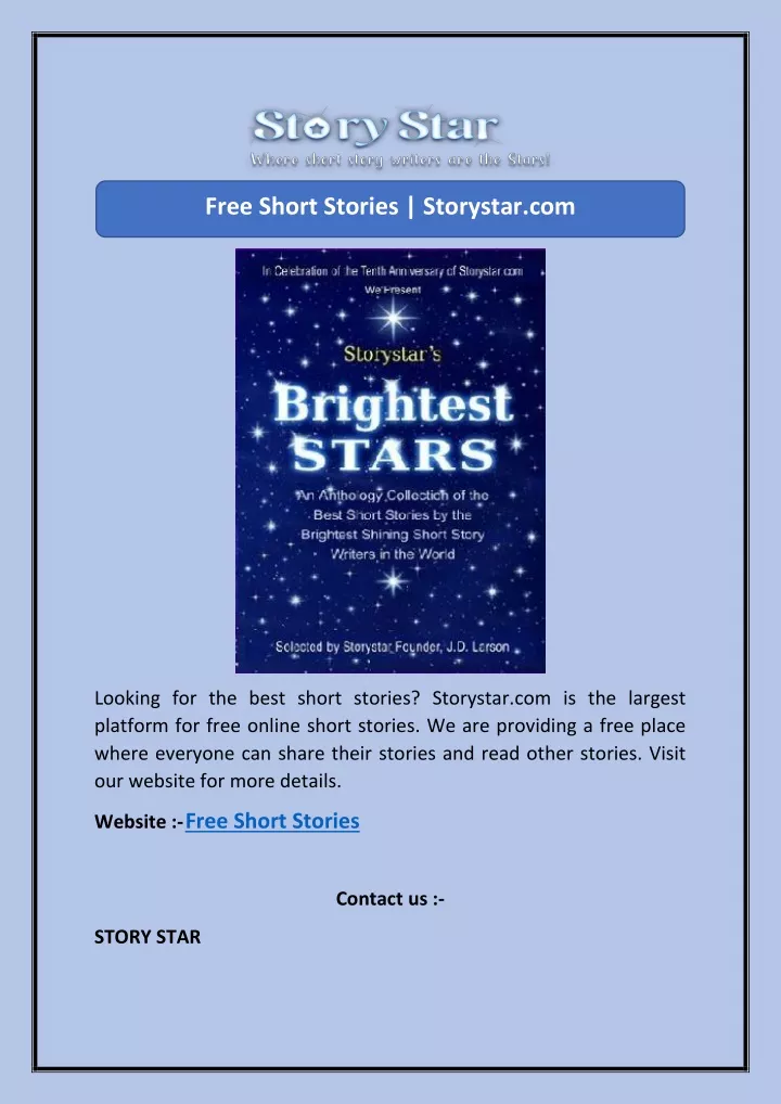 free short stories storystar com