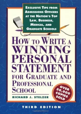 READ How to Write a Winning Personal Statement 3rd ed HOW TO WRITE A WINNING