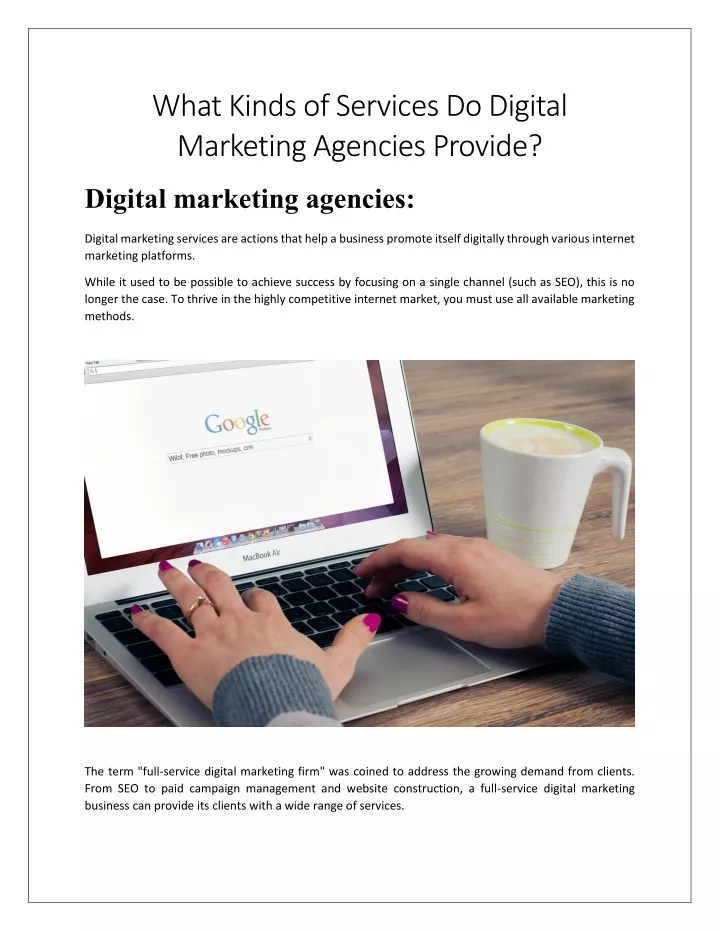 what kinds of services do digital marketing