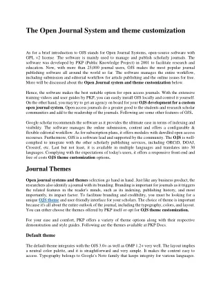 the open journal system and theme customization