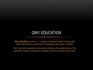 Qin1 Education - No. 1 classes for Spoken English