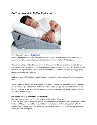 do you have acid reflux problem