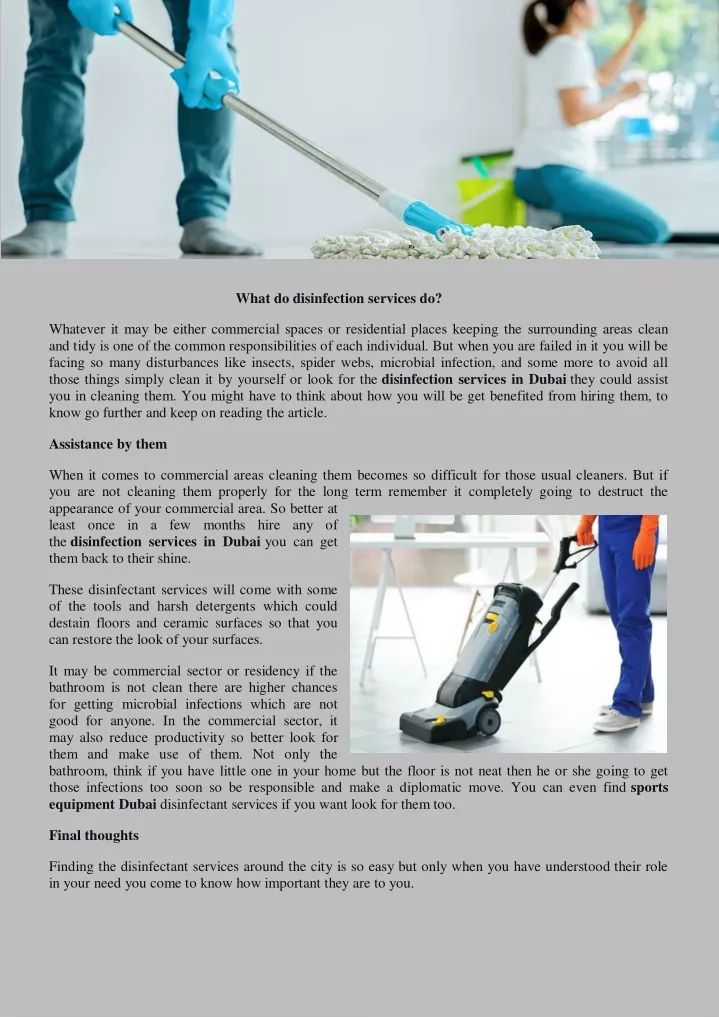 what do disinfection services do