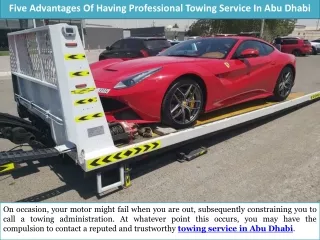 Five Advantages Of Having Professional Towing Service In Abu Dhabi