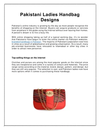 designer bags in pakistan