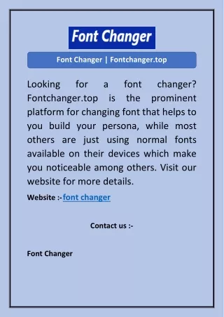 Font Changer | Fontchanger.top