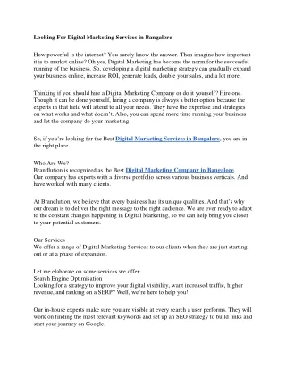 looking for digital marketing services