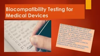 biocompatibility testing for medical devices