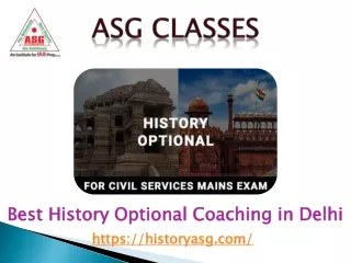 Best History Optional Coaching in Delhi – ASG Classes