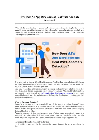 how does ai app development deal with anomaly