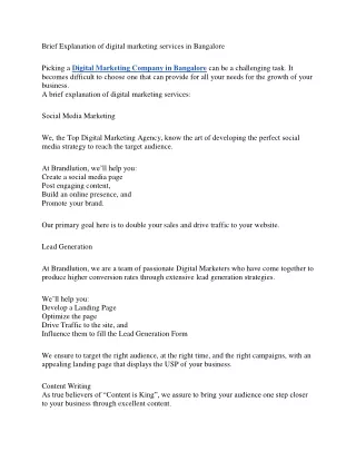 brief explanation of digital marketing services