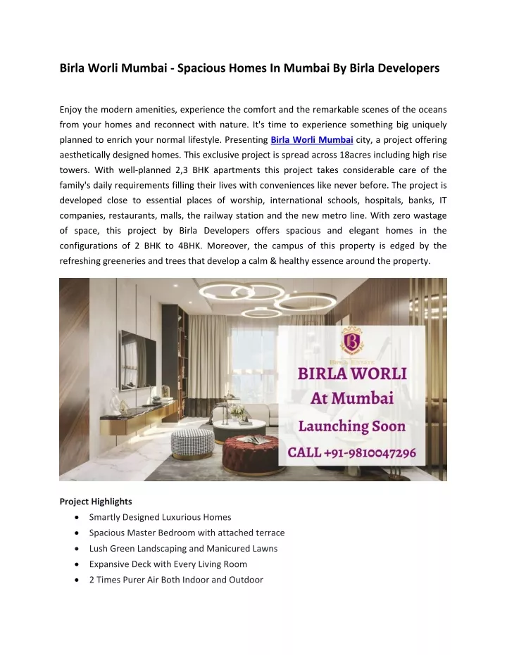 birla worli mumbai spacious homes in mumbai