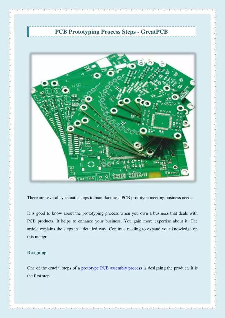 pcb prototyping process steps greatpcb