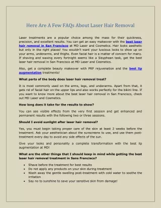 Here Are A Few FAQs About Laser Hair Removal