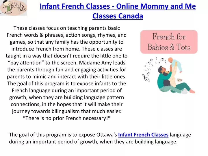 infant french classes online mommy and me classes