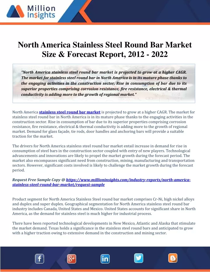 north america stainless steel round bar market