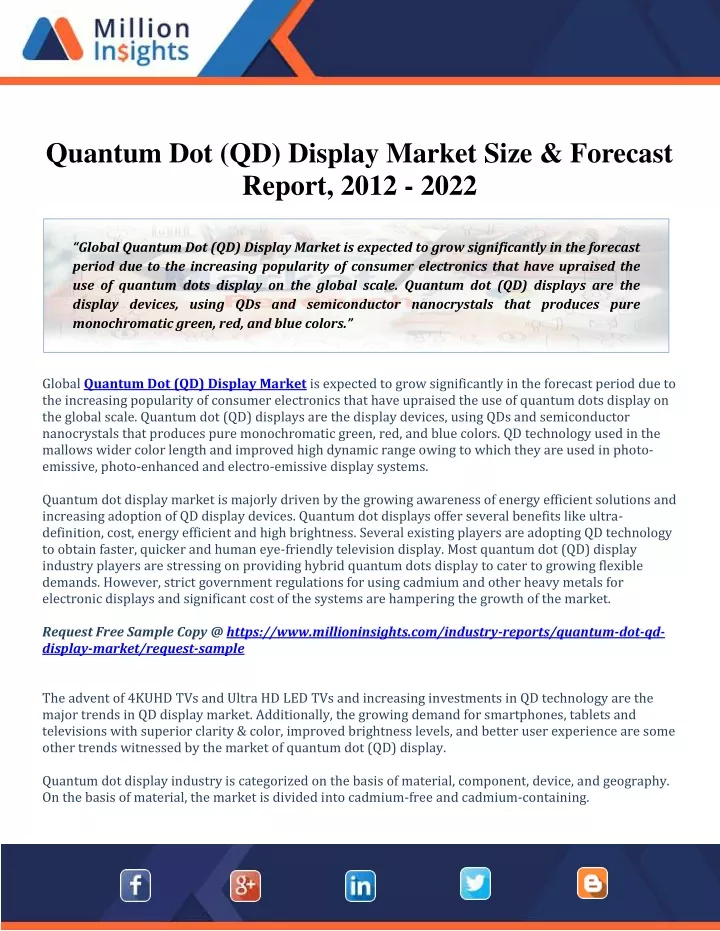 quantum dot qd display market size forecast