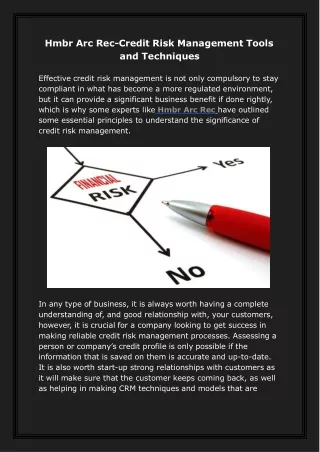 hmbr arc rec credit risk management tools