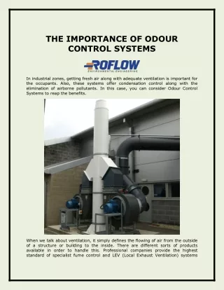 The Importance of Odour Control Systems