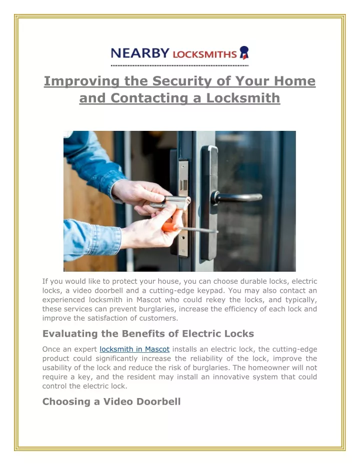 improving the security of your home