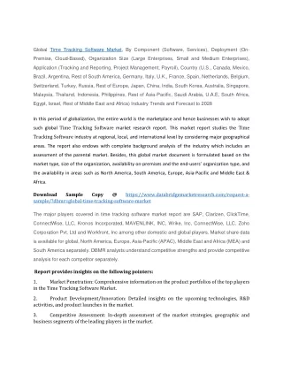 global time tracking software market by component