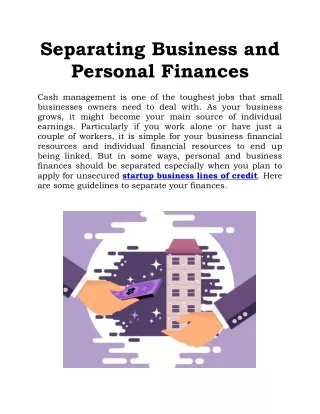 Separating Business And Personal Finances